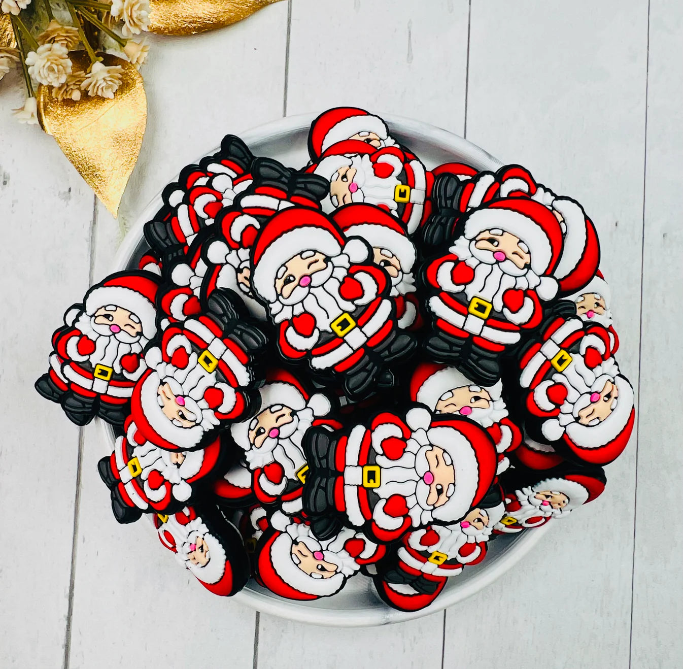 Winking Santa Focal Bead, Christmas Silicone Focal Bead