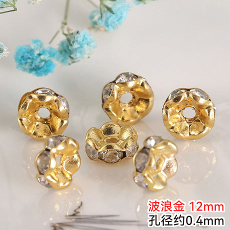 Flat Round Flat Round Metal Spacers with Rhinestones, 8mm (Copy)