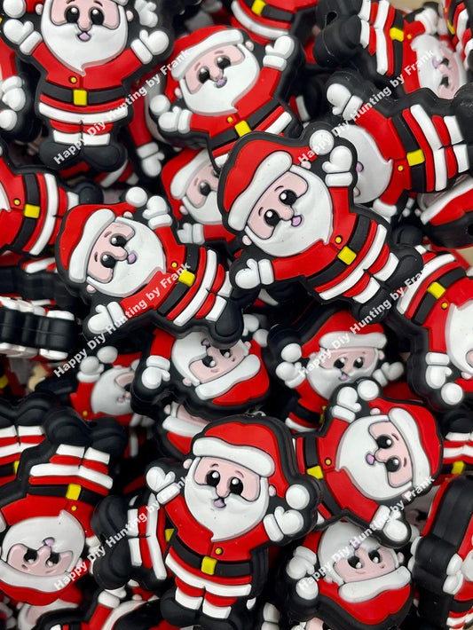 Arms Up Christmas Santa Focal Bead