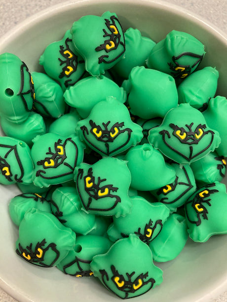 3D Green Guy Silicone Focal Bead