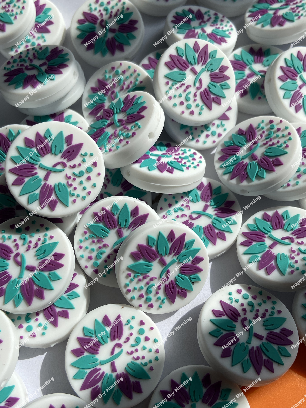 Mental Health Flower silicone focal beads