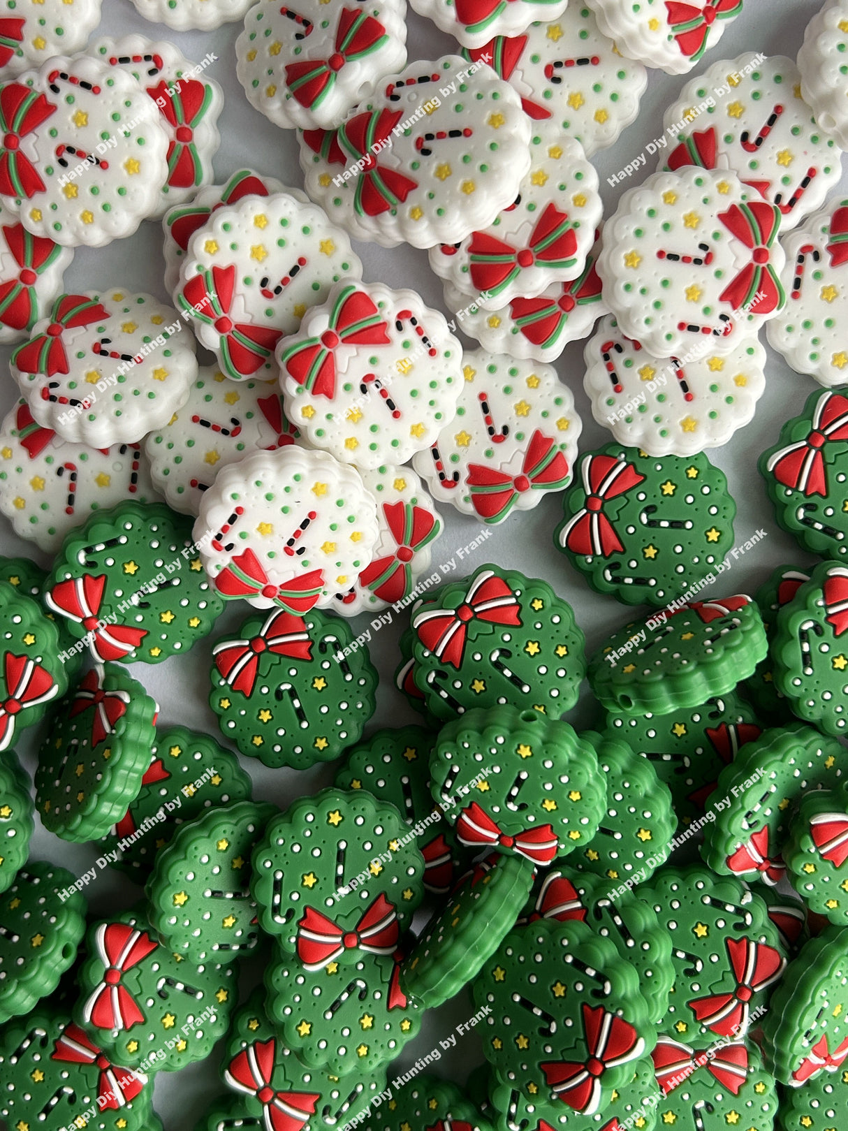 Christmas wreath Silicone Focal Beads