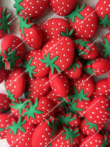 Red strawberry Silicone Focal Beads