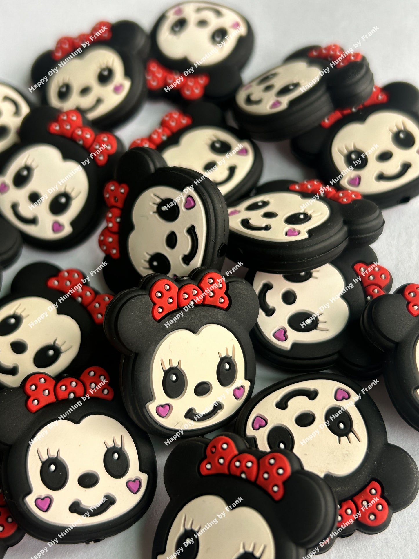 Cartoon girl mouse Silicone Focal Beads