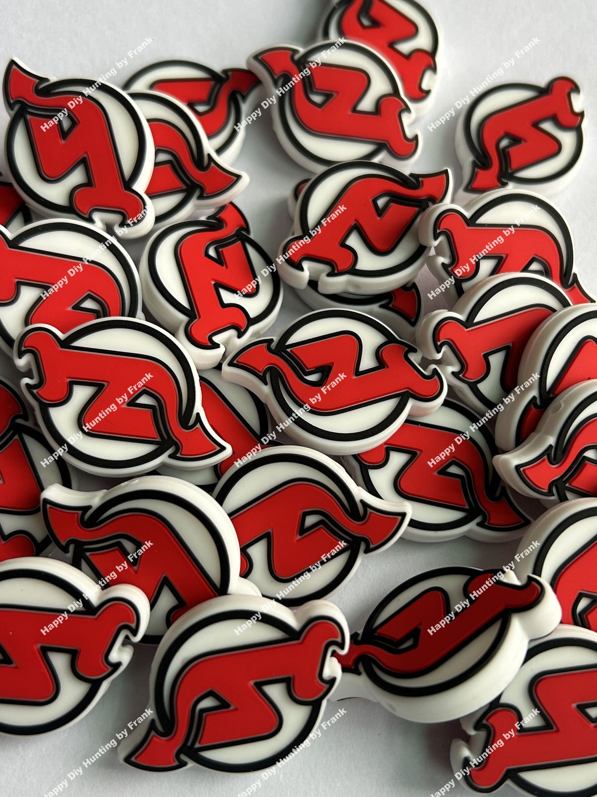 NJ Devils Ice Hockey Silicone Focal Beads