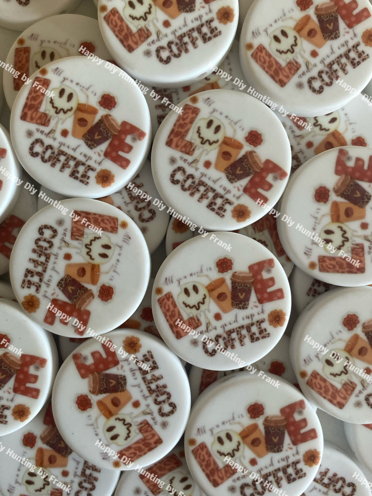 Love coffee focal beads