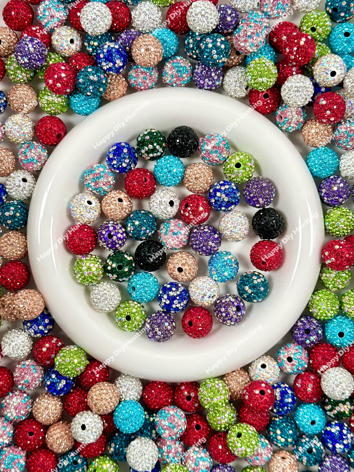 Rhinestone Round Bead 16mm - Mixed Color