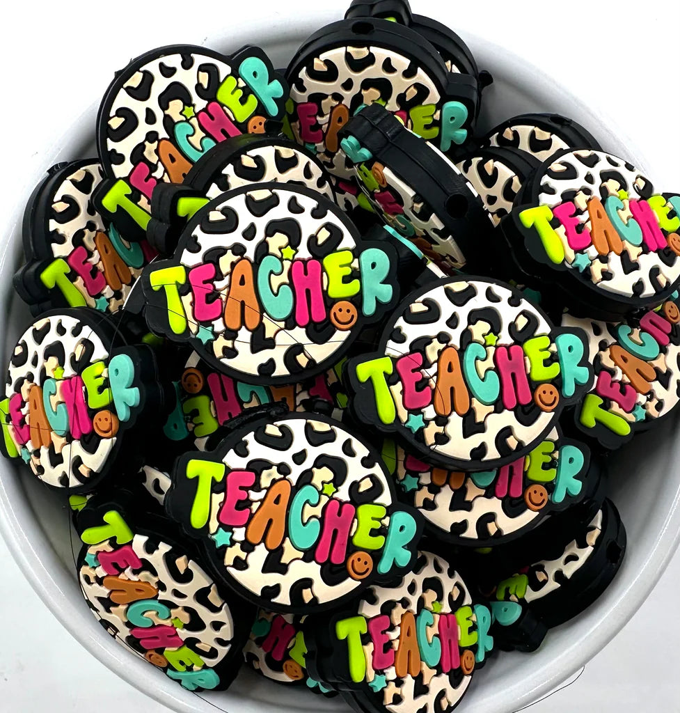 Leopard Teacher Silicone Focal Beads