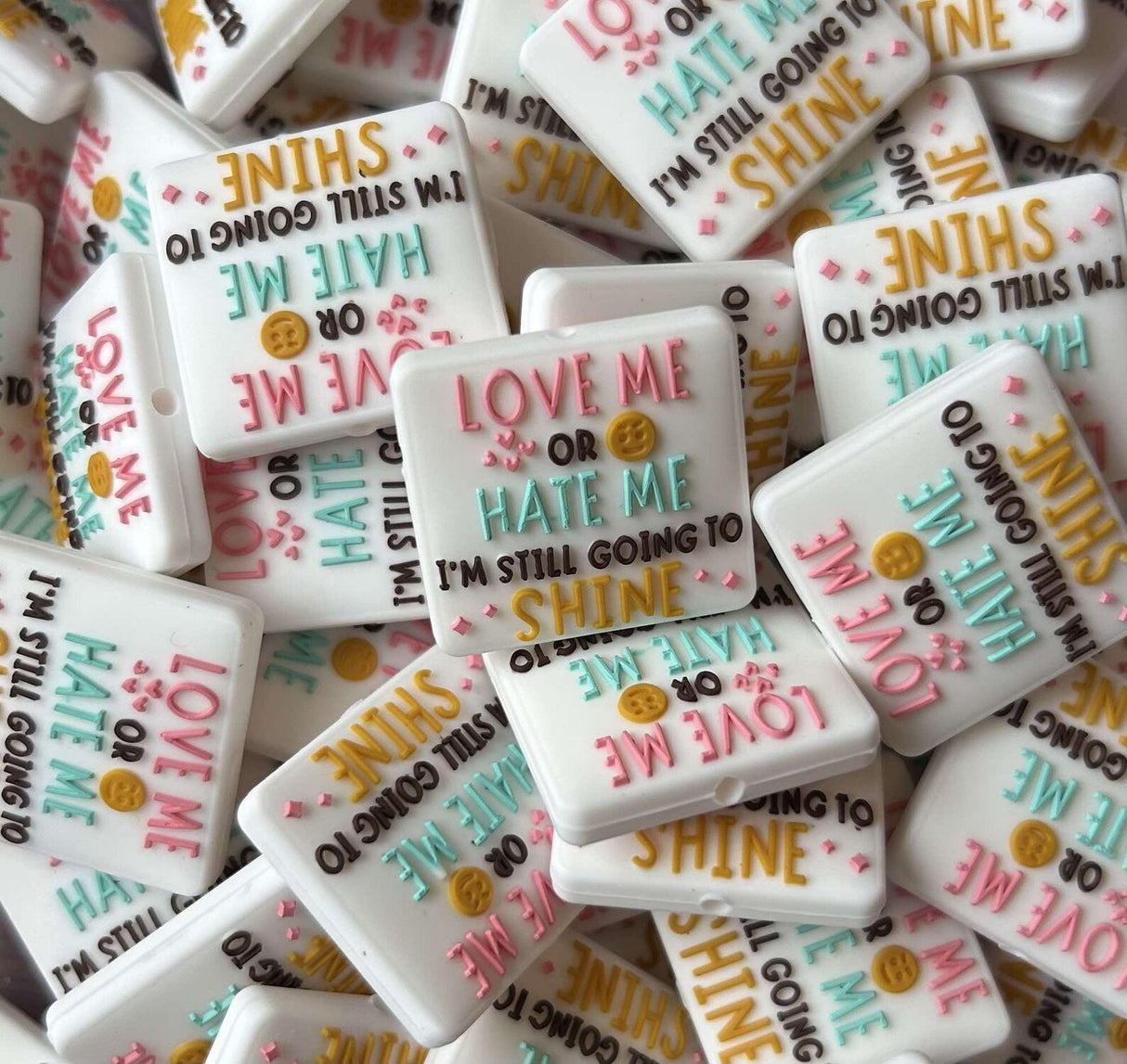 Love Me or Hate Me Focal Bead | Focal Beads | Love Me Focal Bead | Silicone Focal Beads | Love Me or Hate Me | Silicone Bead