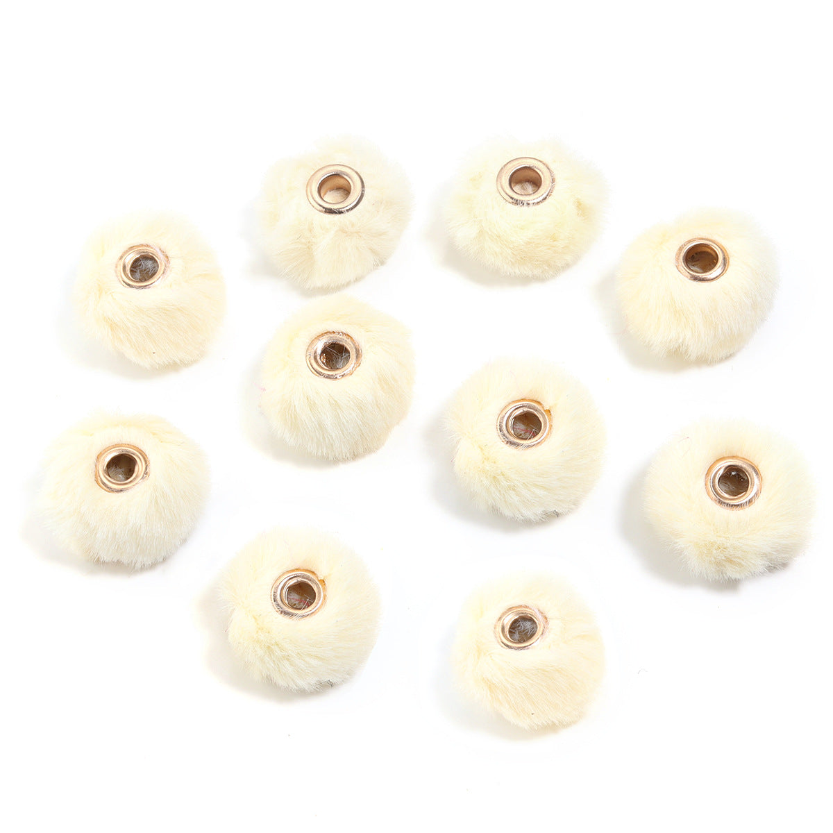 Pom Pom Fluffy Hard Beads Spacer and in Solid Colors