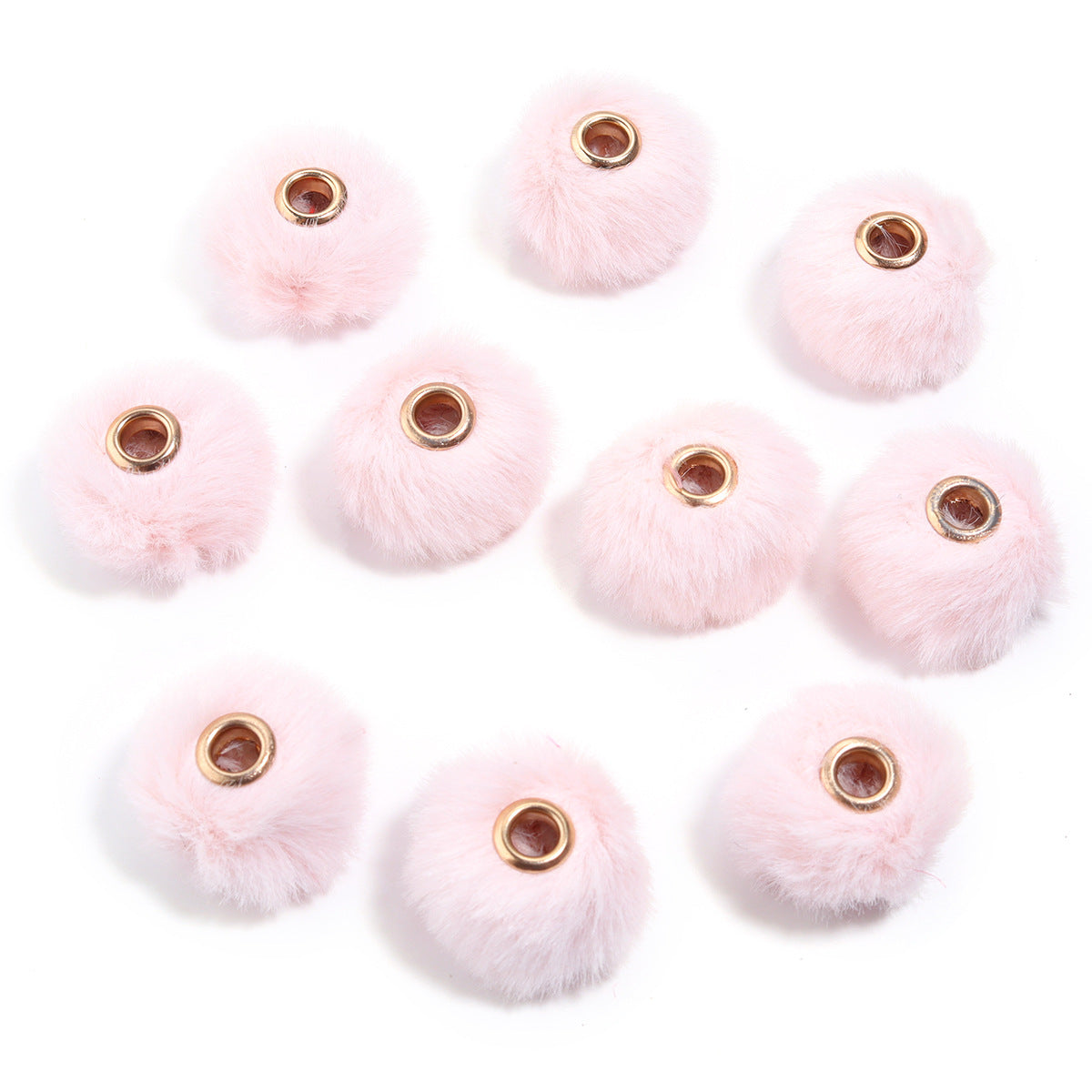 Pom Pom Fluffy Hard Beads Spacer and in Solid Colors