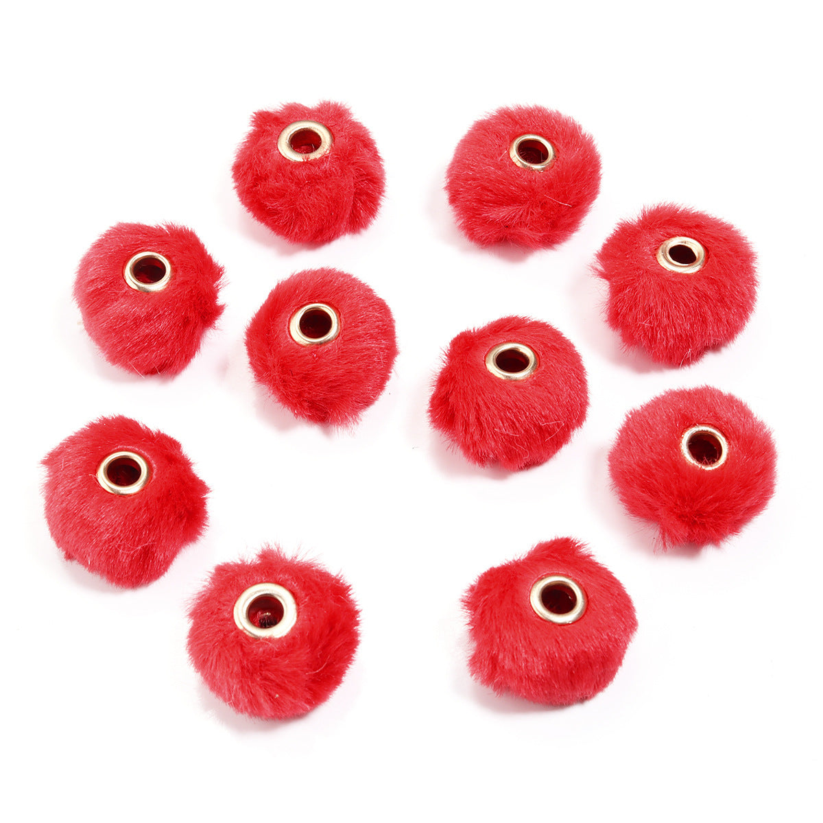 Pom Pom Fluffy Hard Beads Spacer and in Solid Colors