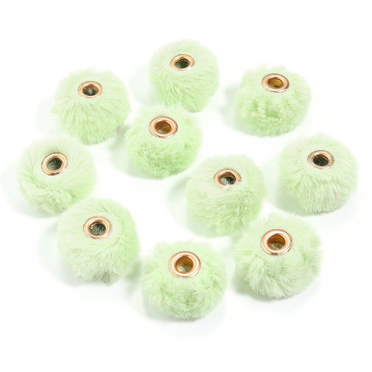 Pom Pom Fluffy Hard Beads Spacer and in Solid Colors