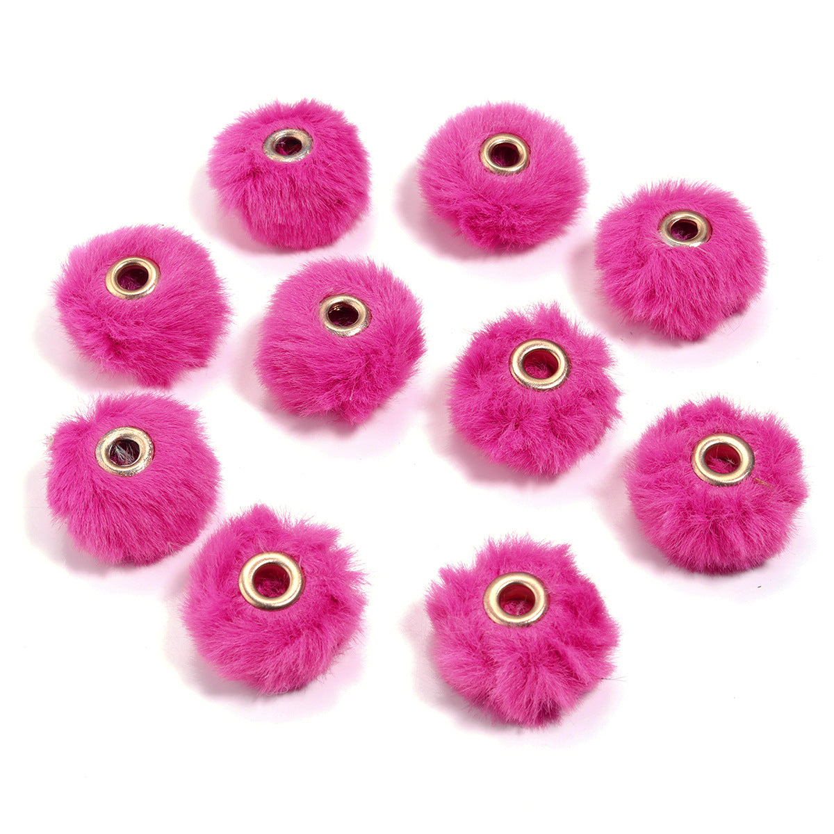 Pom Pom Fluffy Hard Beads Spacer and in Solid Colors