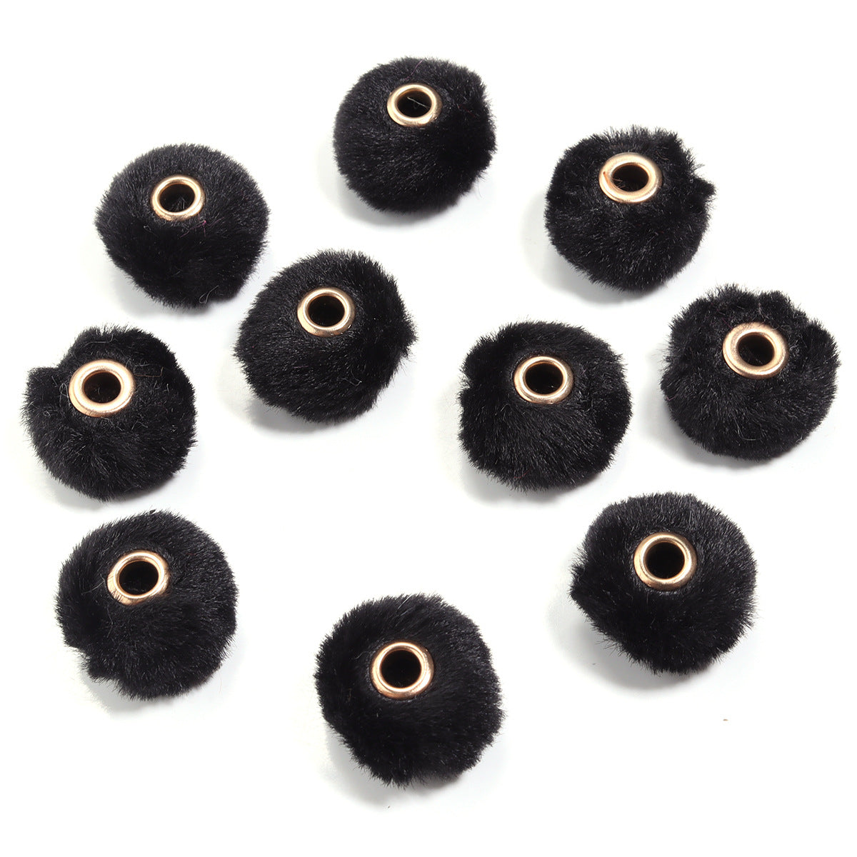 Pom Pom Fluffy Hard Beads Spacer and in Solid Colors