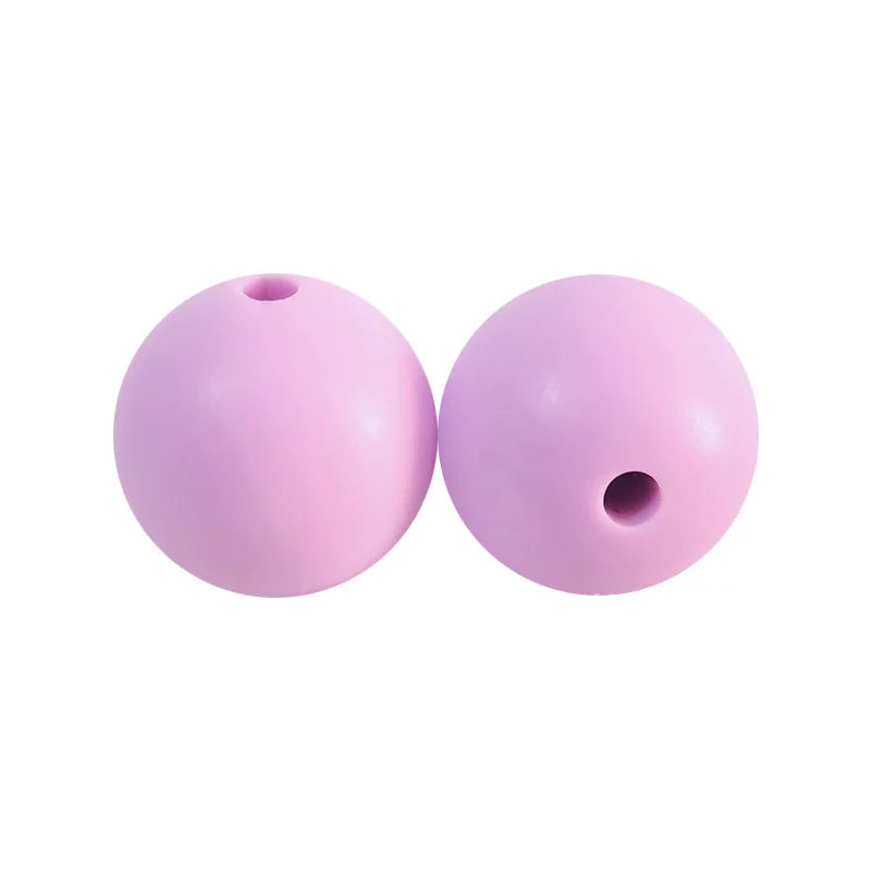 Silicone Beads, Solid Colors, 15 mm