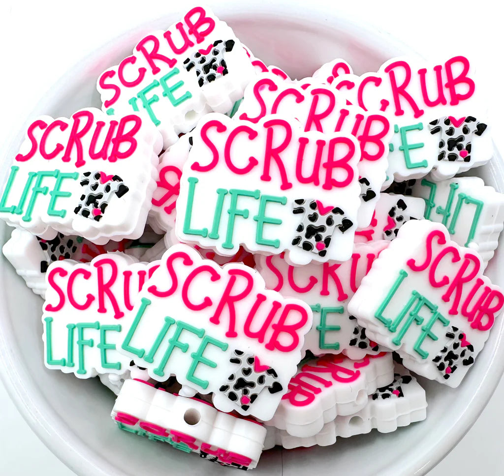 Scrub Life Silicone Focal Bead, nursing silicone focal beads