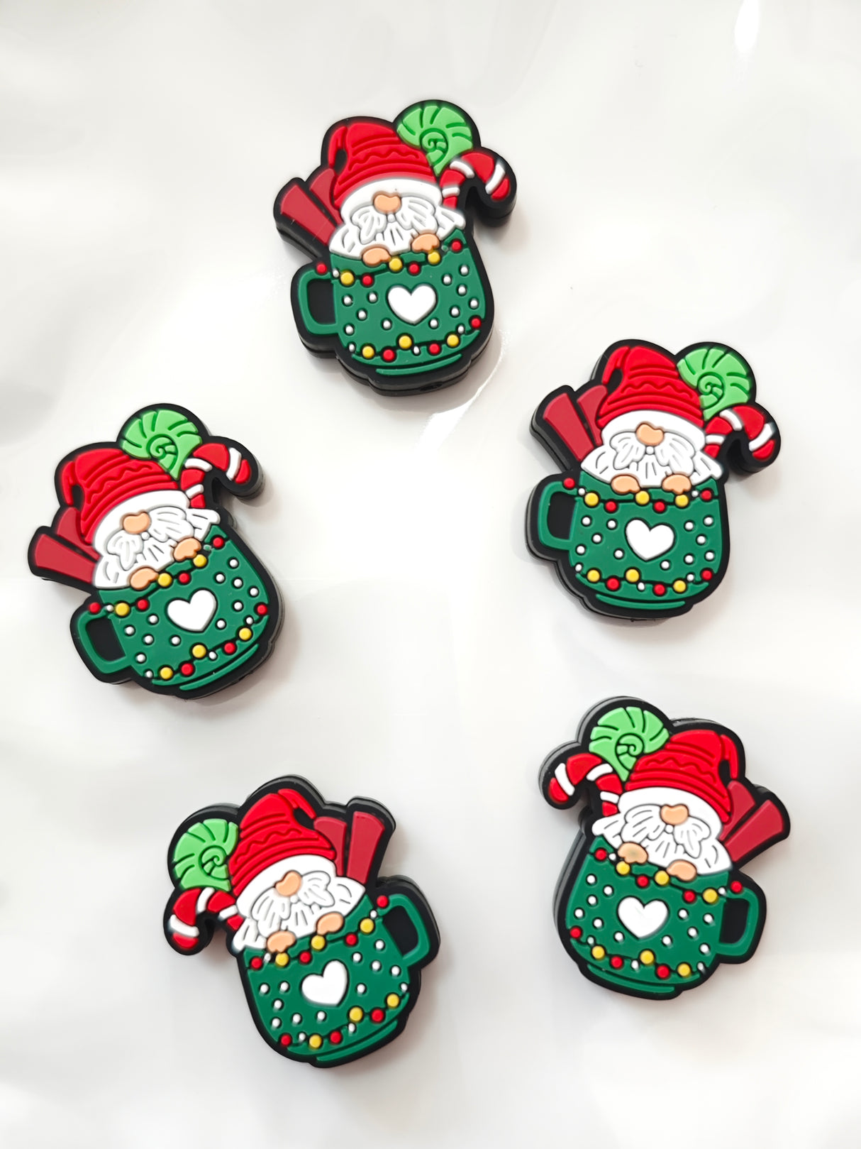 Santa in the cup silicone focal beads