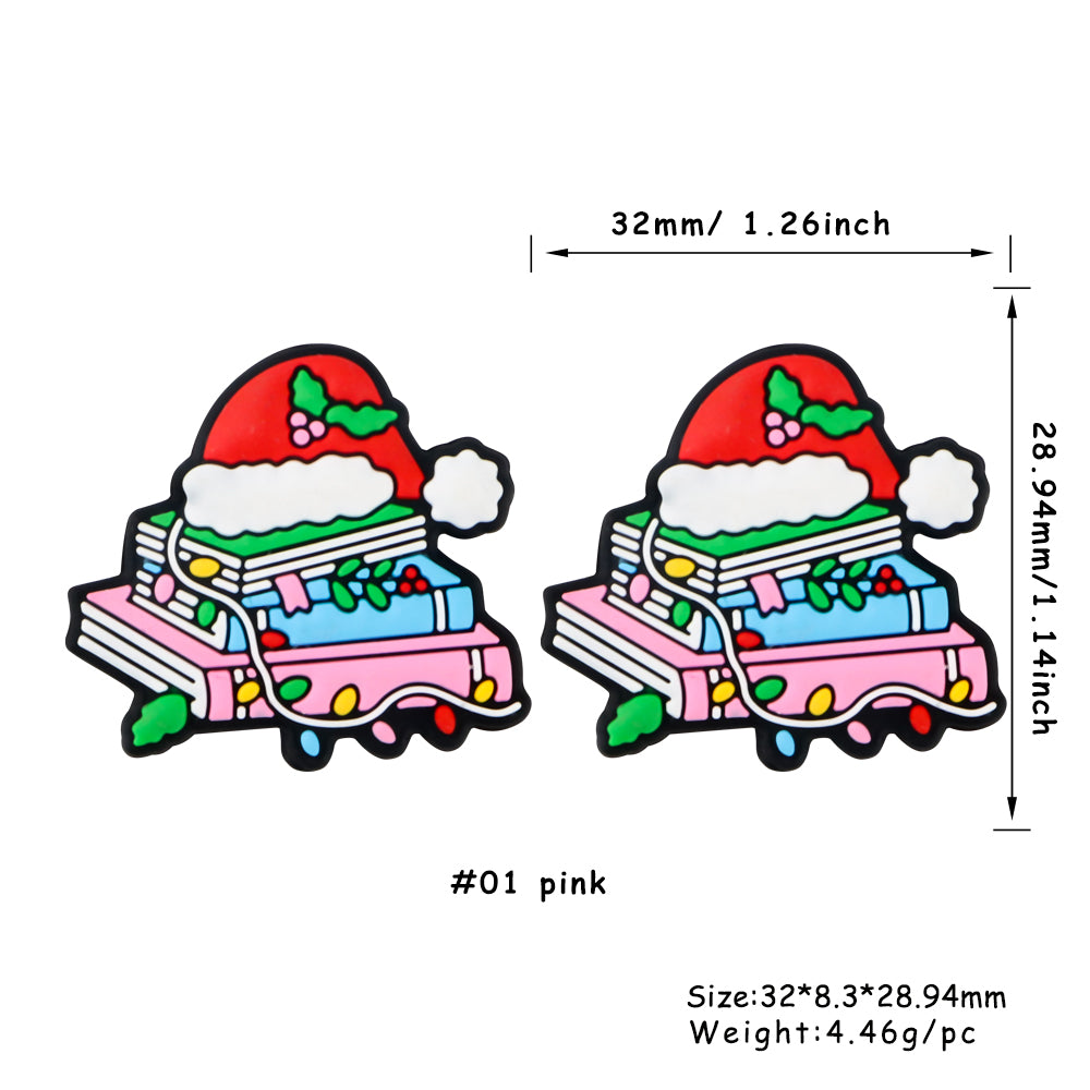 Christmas Hat book silicone focal bead
