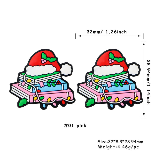 Christmas Hat book silicone focal bead
