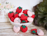 Red strawberry Silicone Focal Beads