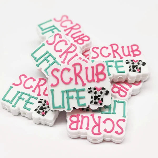 Scrub Life Silicone Focal Bead, nursing silicone focal beads